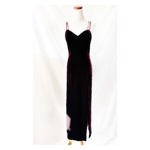 1990s Bordeaux Velvet Gown Large